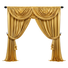 Gold Curtains Isolated on Transparent Background
