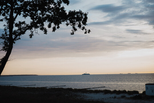 strandresort markgrafenheide strand bei sonnenuntergang