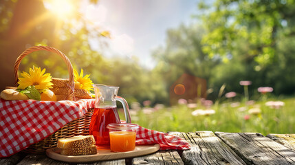 picnic in the bright summer sun