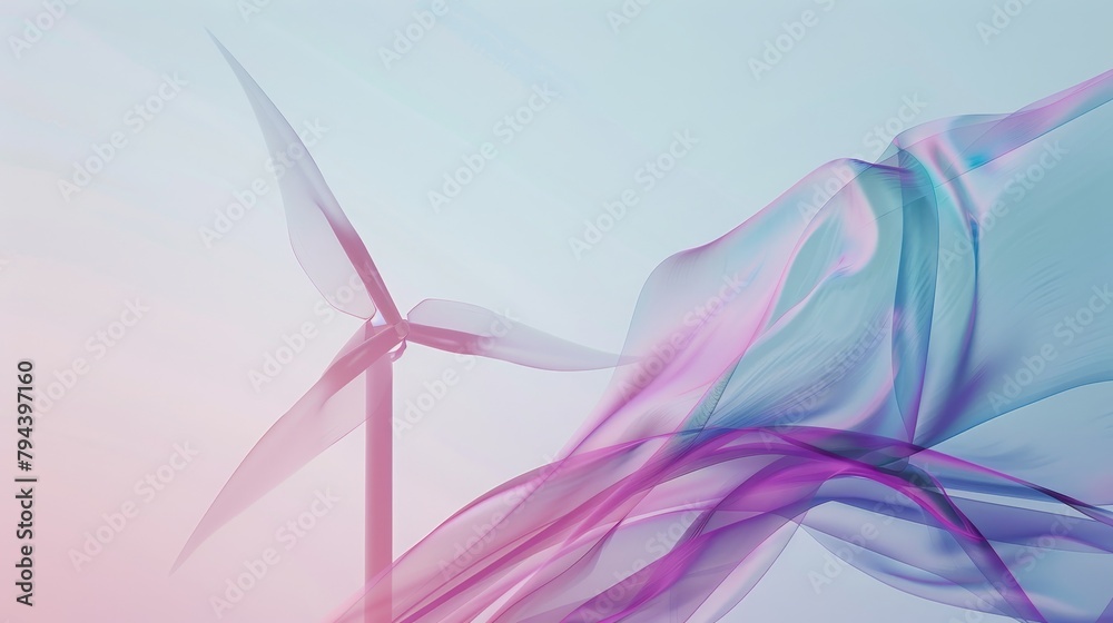 Fototapete abstract interpretation of clean energy sources in soft tones ai generated illustration