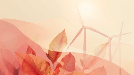 Abstract interpretation of clean energy sources in soft tones  AI generated illustration