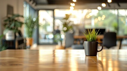 Soft bokeh illuminates the open space providing a calming backdrop for networking and brainstorming sessions while enjoying the aroma of freshly roasted coffee beans. .