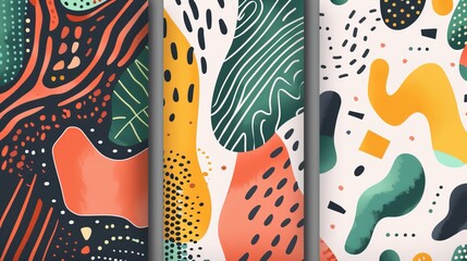 Abstract patterns and textures inspired by the design trends on popular social media accounts  AI generated illustration - obrazy, fototapety, plakaty
