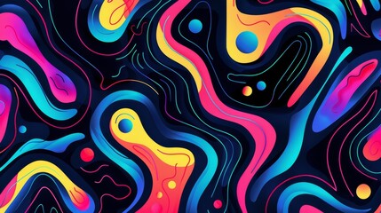 Abstract patterns in neon colors with a cute twist  AI generated illustration