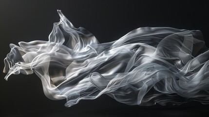 An abstract 3D representation of a flowing ethereal gown  AI generated illustration