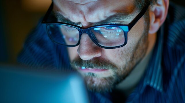 In the midst of a highpressure coding session a programmers furrowed brow and tense expression show the intensity of a challenging debugging task. .