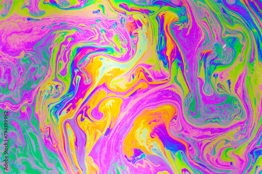 Wall mural psychedelic multicolored background abstract. rainbow colors. patterns background. photo macro shot 