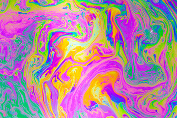 Fototapeta na wymiar Psychedelic multicolored background abstract. Rainbow colors. patterns background. Photo macro shot of soap bubbles