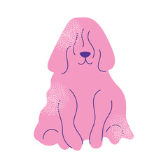 Cute dogs doodle vector set. Cartoon dog or puppy characters design collection with flat color in different poses. Set of funny pet animals isolated on white background