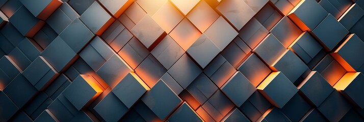 3D geometric pattern wall. Suitable for concepts of modern architecture, design, and abstract backgrounds, ideal for contemporary visuals and advertising.