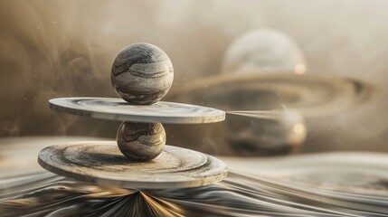 An abstract and ethereal depiction of the concept of balance and harmony      AI generated illustration