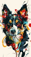 Stylized, abstract illustrations of pets, transforming familiar animals into modern art for walls