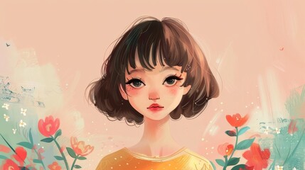 An adorable and cute persona in a quirky artistic style       AI generated illustration