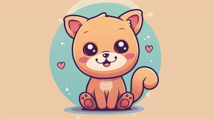 An adorable animal character in a cute cartoonish style      AI generated illustration