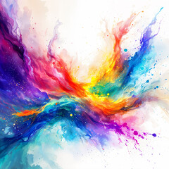 A vibrant and colorful abstract art piece, featuring a swirl of colors that resemble a galaxy or a cosmic explosion.