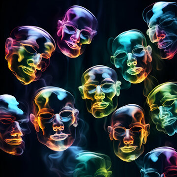 transparent colorful face masks