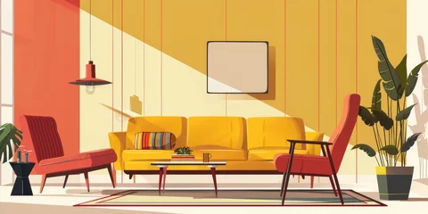 Foto op Aluminium Artistic home space: Warm hues, suitable for creative and urban living features. © mashimara