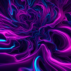 Obraz premium Liquid rainbow space illustration with holographic 3D abstract shapes. Vibrant colors cosmic dance, surreal, luminescent spectacle wallpaper background