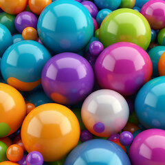 Colorful spheres background, 3d render.