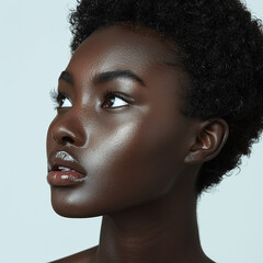 beauty protrait of a afro american woman with clear perfect skin