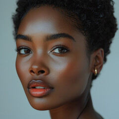 beauty protrait of a afro american woman with clear perfect skin