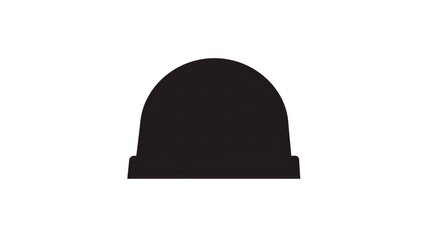 A stylish and practical wool felt cap icon representing the classic Russian banya accessory known as the silhouette sauna bell hat This black and simple illustration on a white background sh