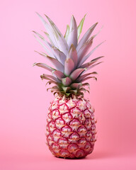 super realistic photo of a pink pineapple on a pink background, super delicate colors сreated with Generative Ai
