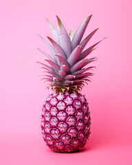super realistic photo of a pink pineapple on a pink background, super delicate colors сreated with Generative Ai