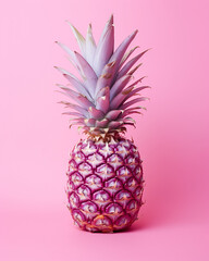 super realistic photo of a pink pineapple on a pink background, super delicate colors сreated with Generative Ai