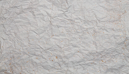 Crumble Paper texture white beige stain copy space background.