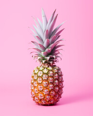 super realistic photo of a pink pineapple on a pink background, super delicate colors сreated with Generative Ai