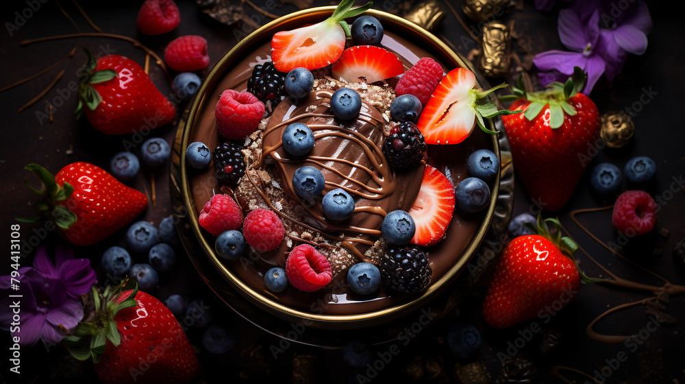 Poster smoothie bowl with fruit