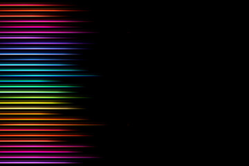 Abstract rainbow gradient background. Blended gradients of rainbow hues in horizontal lines with room for copy. Great for backgrounds for web and presentations.