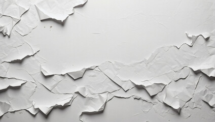 Torn White Paper Background with Creased and Crumpled Grunge Textures