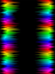Rainbow stripes gradient with squares mosaic pattern, black background, vector graphic wallpaper or leaflet
