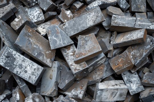 pile of iron metal scrap 