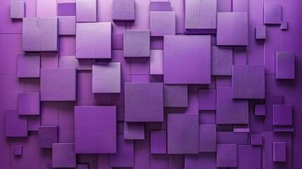   A purple backdrop featuring squares and rectangles in diverse sizes and shapes, across various shades of purple and white - obrazy, fototapety, plakaty