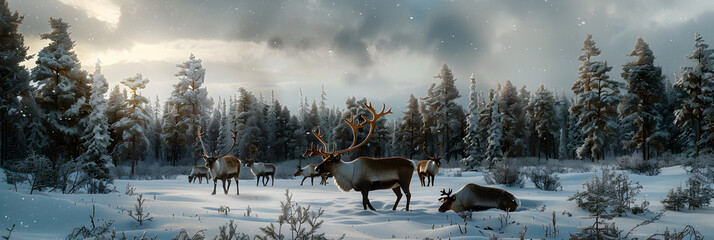 Captivating Serenity of Reindeer Habitat Amidst Snow-Clad Wilderness