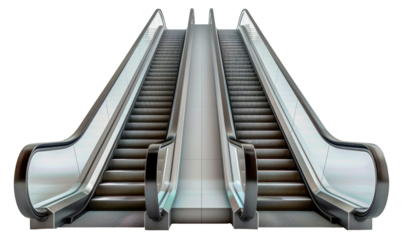 Modern escalator side view