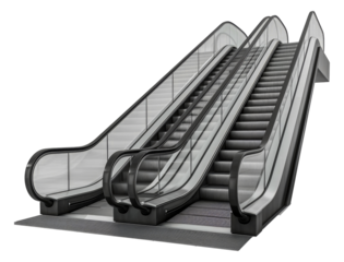 Modern escalator side view