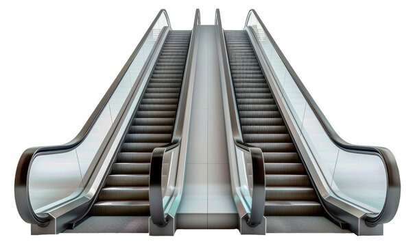 Modern escalator side view