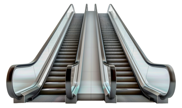 Modern escalator side view