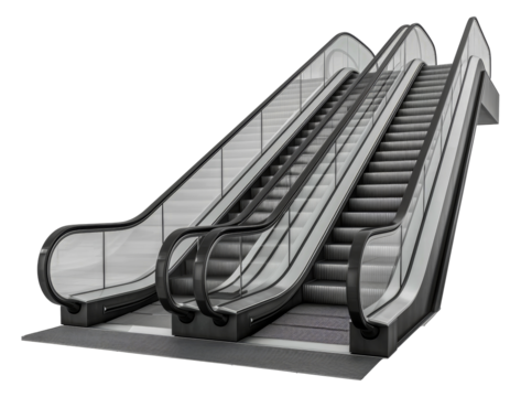 Modern escalator side view