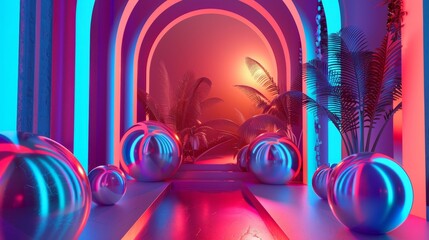 Bold and vibrant 3D render with a futuristic twist  AI generated illustration