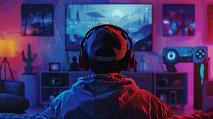 Captivating animation of a gaming influencer playing popular games  AI generated illustration