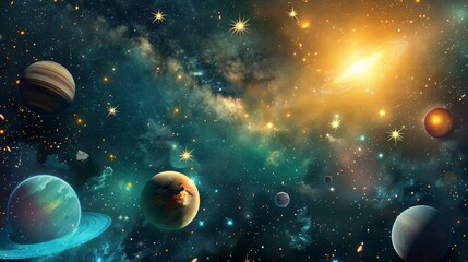 Obraz na płótnie Canvas Celestial and cosmic themes AI generated illustration