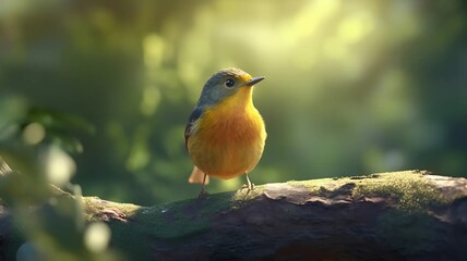 Fototapeta premium A beautiful bird sits on a branch