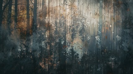 Abstract forest blend with sunlight and shadow play