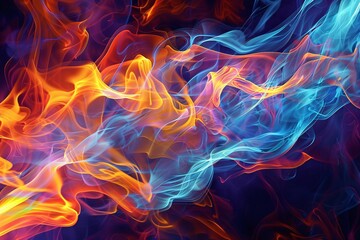 Witness the convergence of abstract art and the fiery brilliance of flames in a captivating digital artwork