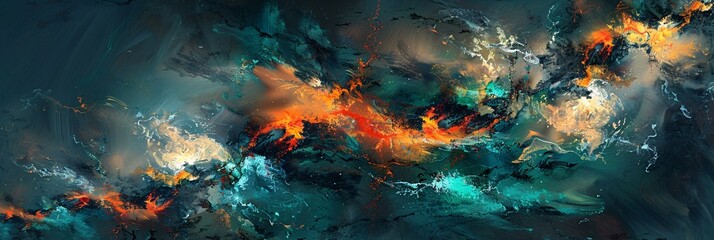 Witness the convergence of abstract art and the electrifying energy of thunderstorms in a captivating digital artwork